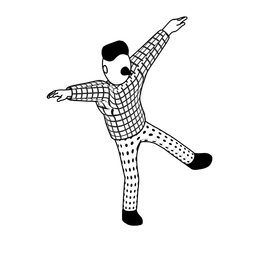 Illustration of a person balancing on one leg.