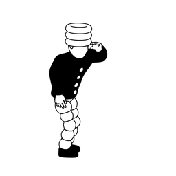 Illustration of a person holding their hand to their eyebrow to block the sun from their eyes.